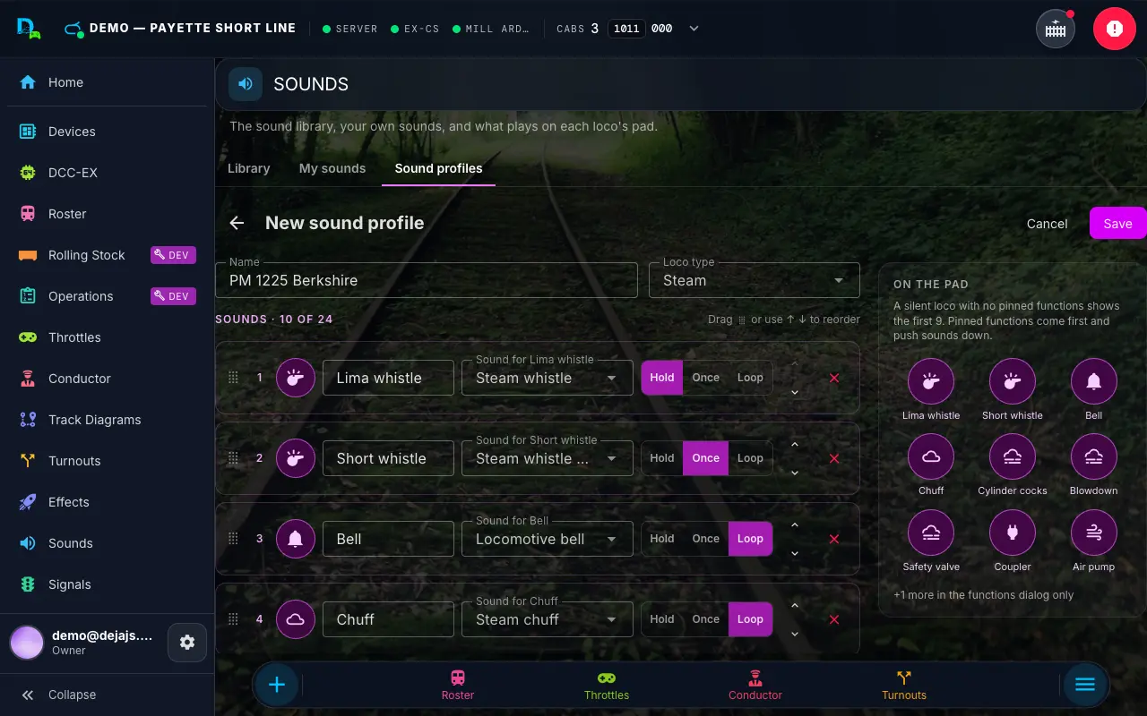 Editing a sound profile